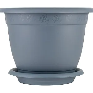 Горшок для цветов InGreen Aphrodite IG420811026 №8 серый с подставкой 25.8 л