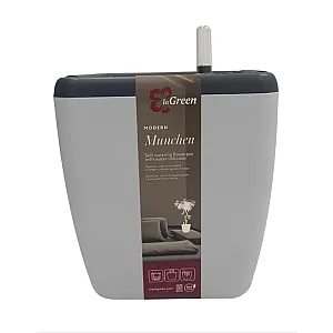 Горшок с автополивом InGreen Munchen Утренний туман квадратный с внутренней вставкой 1.5 л