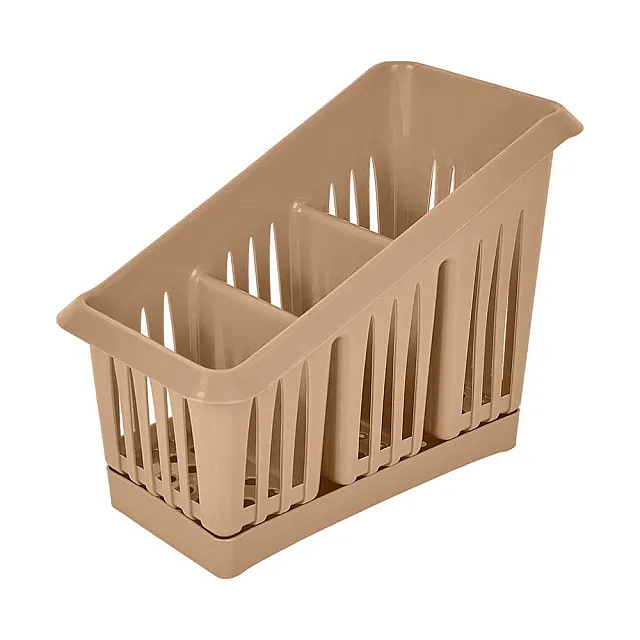 Сушилка для столовых приборов Plast Team PT156411015  3х-секционная шоколадный мокко