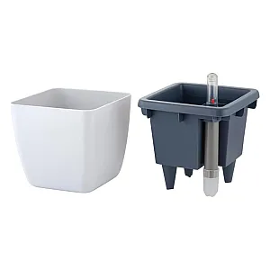 Горшок с автополивом InGreen Munchen Белоснежный жасмин квадратный с внутренней вставкой 1.5 л