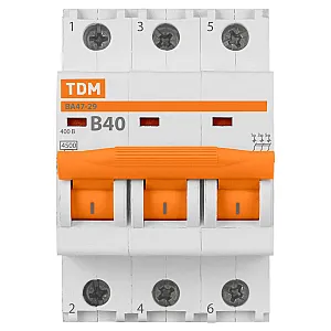 Автоматический выключатель TDM Electric SQ0206-0046 ВА47-29 3Р 40А 4.5кА