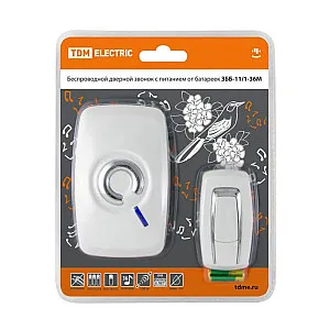 Звонок беспроводной TDM Electric ЗББ-11/1-36М SQ1901-0001 на батарейках