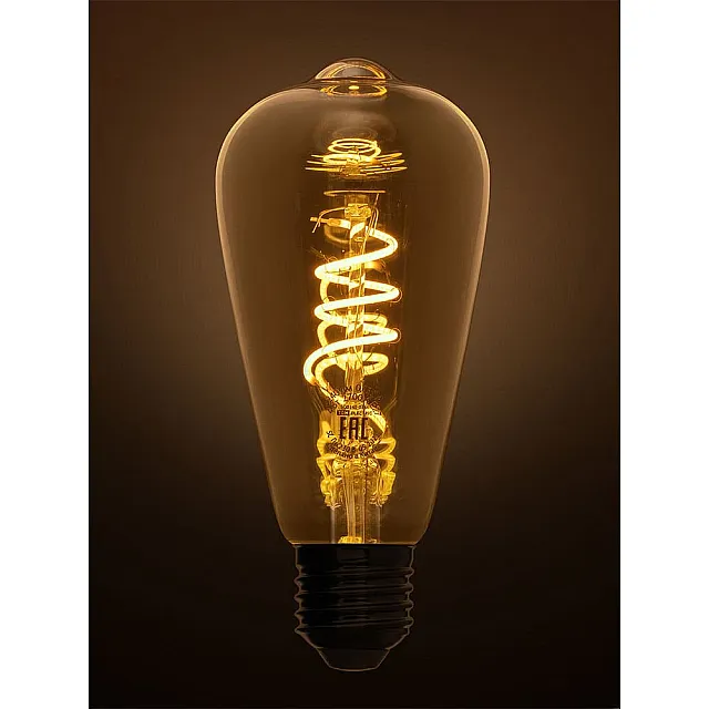 Лампа светодиодная TDM Electric Винтаж SQ0340-0344 золотистая ST64 со спиралью 4Вт 230В 2700К E27 конус