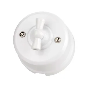 Выключатель поворотный TDM Electric Виви SQ1820-1006 2 клавиши с ручкой бантик белый