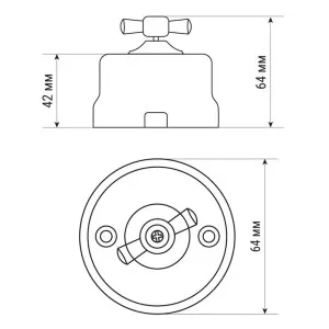 Выключатель поворотный TDM Electric Виви SQ1820-1006 2 клавиши с ручкой бантик белый