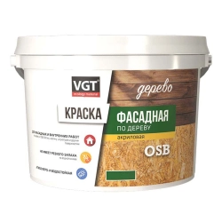 Краска VGT ВД-АК-1180 фасадная по дереву белая 3 кг