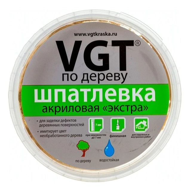 Шпатлевка VGT Экстра по дереву бук 0.3 кг Шпатлевка VGT Экстра по дереву бук 0.3 кг