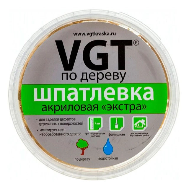 Шпатлевка VGT Экстра по дереву дуб 0.3 кг Шпатлевка VGT Экстра по дереву дуб 0.3 кг
