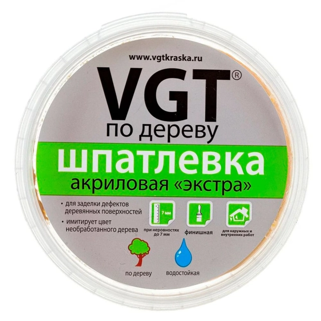 Шпатлевка VGT Экстра по дереву лиственница 0.3 кг Шпатлевка VGT Экстра по дереву лиственница 0.3 кг