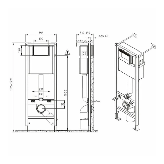 Инсталляция Vector Cersanit S-IN-MZ-VECTOR без клавиши смыва Инсталляция Vector Cersanit S-IN-MZ-VECTOR без клавиши смыва