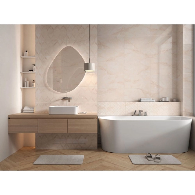Плитка Cersanit Gentle 17103 декор ромб рельеф 298*598 мм бежевая Плитка Cersanit Gentle 17103 декор ромб рельеф 298*598 мм бежевая