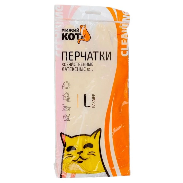 Перчатки латексные Рыжий кот RC-L 092418 размер L Перчатки латексные Рыжий кот RC-L 092418 размер L