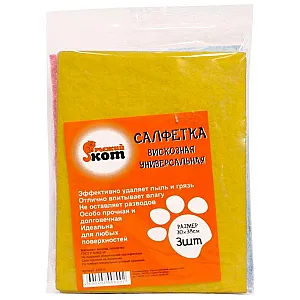 Салфетка универсальная Рыжий Кот 310215 вискозная 30*38 см 3 шт