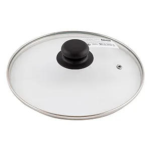 Крышка Mallony 987016 с ручкой стеклянная металлический обод паровыпуск 22 см