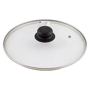 Крышка Mallony 987017 с ручкой стеклянная металлический обод паровыпуск 24 см