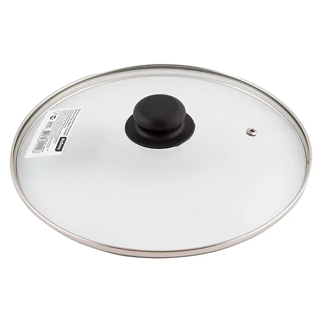 Крышка Mallony 987018 с ручкой стеклянная металлический обод паровыпуск 26 см