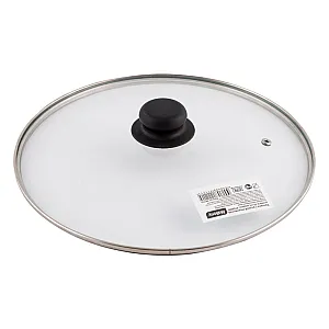 Крышка Mallony 987019 с ручкой стеклянная металлический обод паровыпуск 28 см