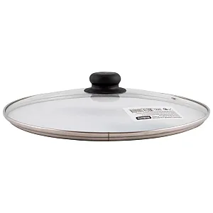 Крышка Mallony 987019 с ручкой стеклянная металлический обод паровыпуск 28 см