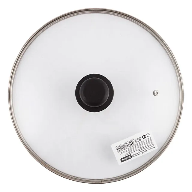 Крышка Mallony 987019 с ручкой стеклянная металлический обод паровыпуск 28 см