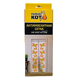 Сетка антимоскитная Рыжий Кот Капутомоскито Бабочки KM-BD 311257 на магнитах 100*210 см белый