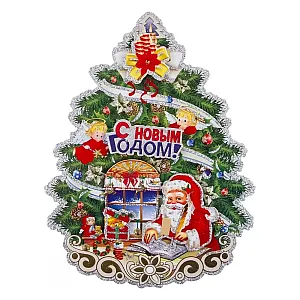 Наклейка Волшебная страна Елочка новогодняя малая 003229