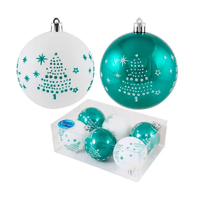 Набор шаров Волшебная страна 003320 6 см бело-зеленый 6 шт