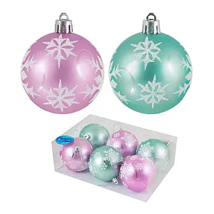 Набор шаров Волшебная страна 003329 8 см мятный-розовый 6 шт