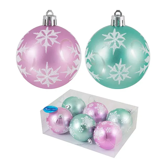 Набор шаров Волшебная страна 003329 8 см мятный-розовый 6 шт