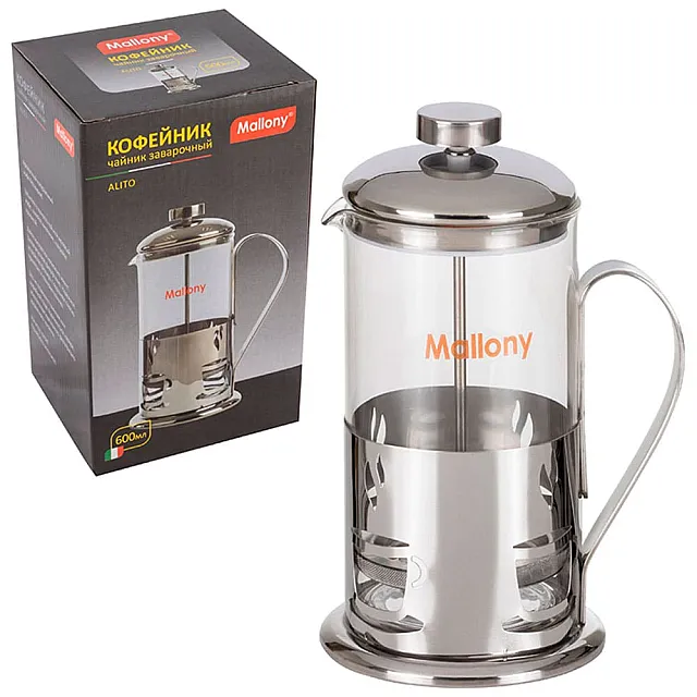 Кофейник Mallony Alito 950150 из жаропрочного стекла 600 мл