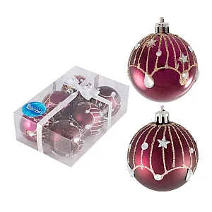 Набор шаров Волшебная страна Блеск 007483 6 см сиреневый 6 шт