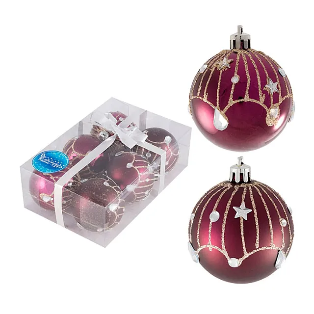 Набор шаров Волшебная страна Блеск 007483 6 см сиреневый 6 шт