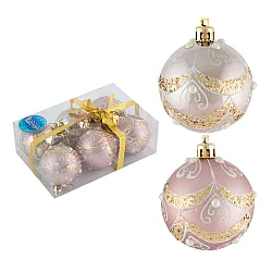 Набор шаров Волшебная страна Орнамент 007484 6 см розовый 6 шт