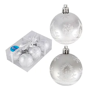 Набор шаров Волшебная страна Елочка 007499 6 см серебрянный 6 шт