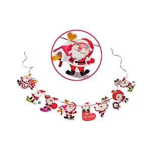 Гирлянда Волшебная страна Веселый Дед Мороз бумажная 18*21 см 8 шт 3 м