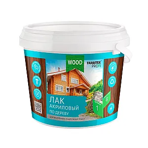 Лак Farbitex Profi Wood акриловый универсальный по дереву 0.9 л