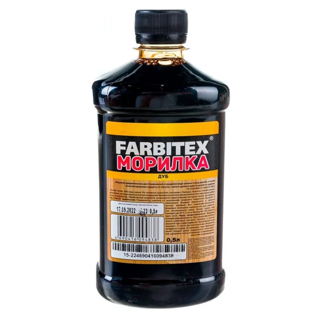 Морилка Farbitex деревозащитная водная дуб 0.5 л Морилка Farbitex деревозащитная водная дуб 0.5 л