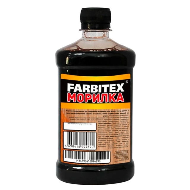 Морилка Farbitex деревозащитная водная тик 0.5 л Морилка Farbitex деревозащитная водная тик 0.5 л