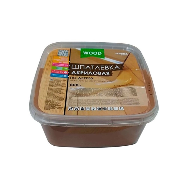 Шпатлевка акриловая Farbitex Profi Wood по дереву махагон 0.8 кг Шпатлевка акриловая Farbitex Profi Wood по дереву махагон 0.8 кг