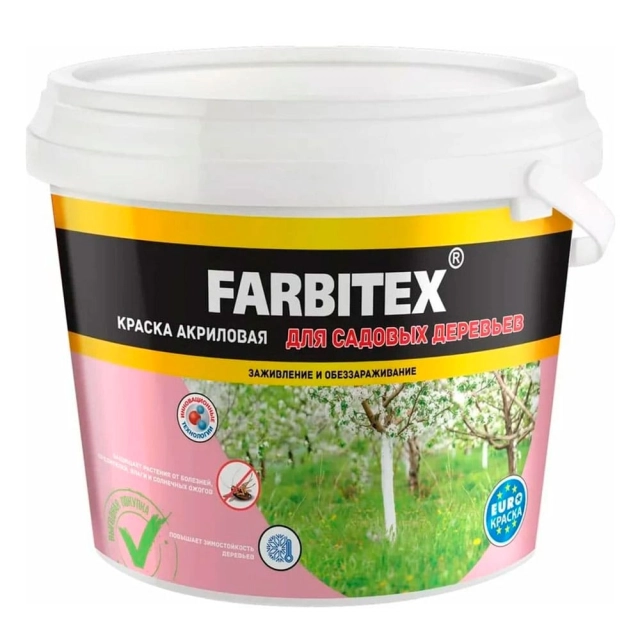 Краска Farbitex для садовых деревьев 1.2 кг Краска Farbitex для садовых деревьев 1.2 кг