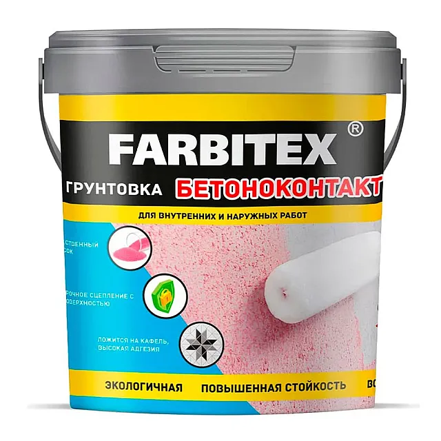 Грунтовка Farbitex акриловая бетоноконтакт 1.1 кг