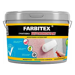 Грунтовка Farbitex акриловая бетоноконтакт 12 кг