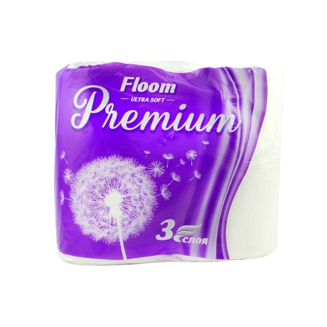 Бумага туалетная Floom Premium 3слойная 4 шт Бумага туалетная Floom Premium 3слойная 4 шт