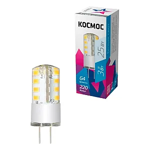 Лампа светодиодная Космос LksmLED3wJCG4220v45 3Вт 220В G4 4500К