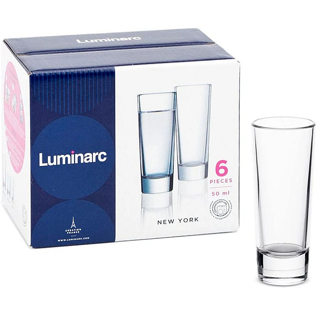 Набор стопок Luminarc New York Н5018 код 009862 стеклянных 50 мл 6 шт