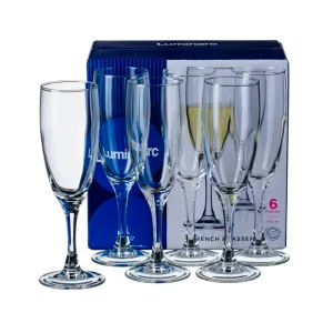 Набор бокалов для шампанского Luminarc French brasserie Н9452 стеклянных 170 мл 6 шт