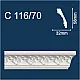 Плинтус потолочный Солид С116/70 белый 32*58*2000 мм