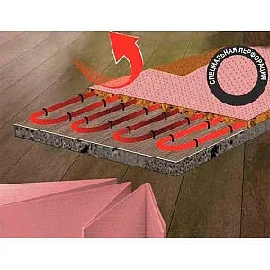 Подложка-гармошка Солид Вест перфорированная для полов с подогревом 1.8*500*1050 мм розовая
