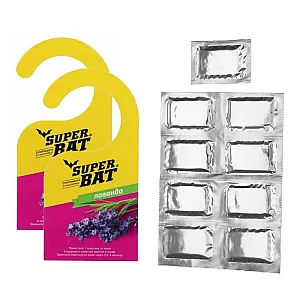 Пластины от моли Super Bat с запахом лаванды 9 пластин + 2 крючка