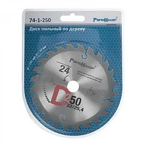 Диск пильный Remocolor 74-1-250  по дереву 250*32*24Т переходное кольцо 25.4 мм