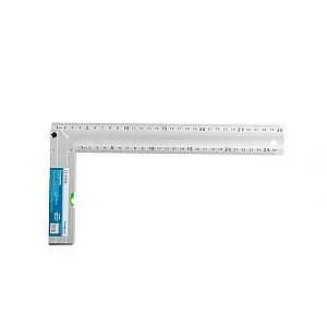 Угольник Remocolor 15-3-035 алюминиевый литой с уровнем 1 акриловый глазок двусторонняя разметка 350 мм